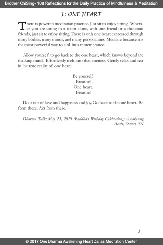 Brother ChiSing - 108 Reflections - Reflection 1